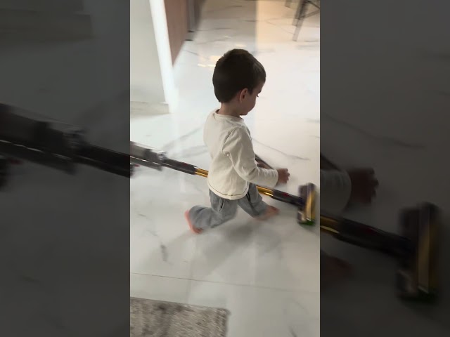 Toddler Loves New Dyson Vacuum #baby #funny #dyson # vacuum