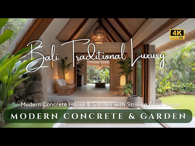 Modern Concrete Elegance in a Tropical Bali Inspired House & Garden with Striking Focal Decor