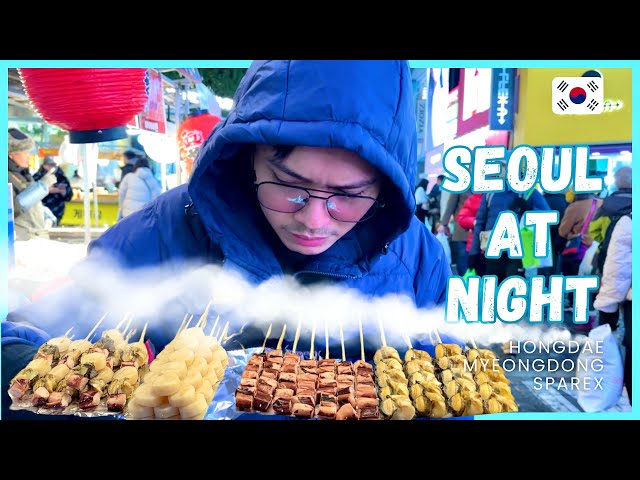 SEOUL AT NIGHT Part 3 | Hongdae + Myeongdong | Winter in KOREA 🇰🇷 | JEZZDOIT