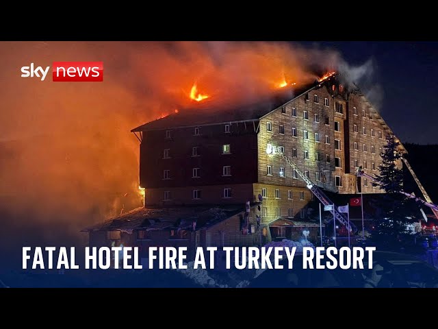 Hotel fire at popular ski resort in Turkey kills at least 66 people, interior minister says