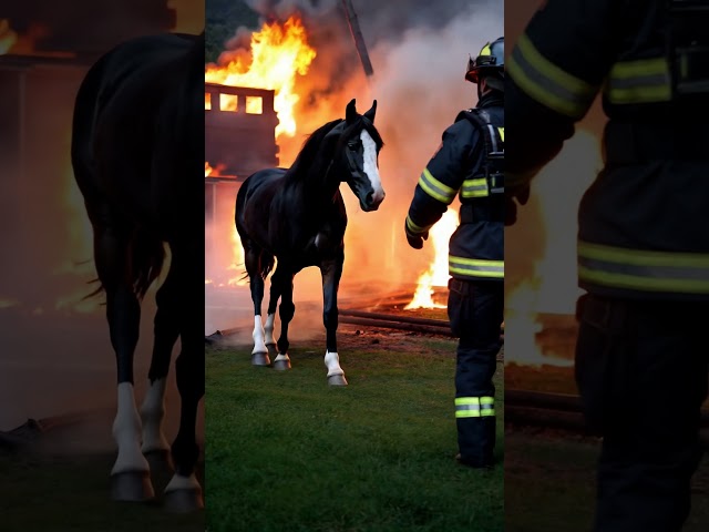 Heartwarming Rescue:Brave Firefighter Saves Horse Escaping Wildfire #heartwarmingrescue #losangeles