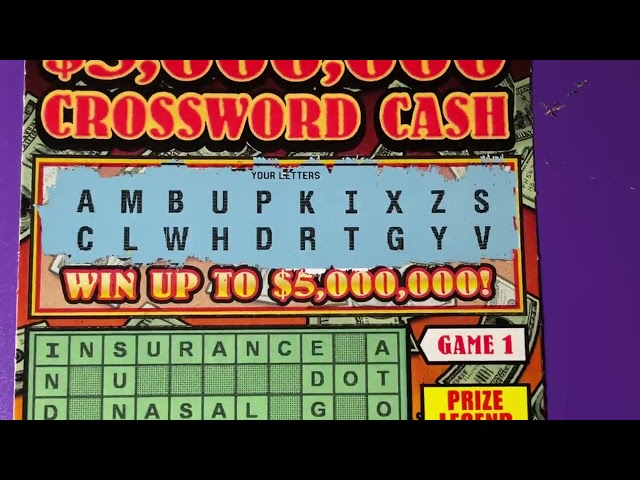 Crossword Cash Lottery Ticket 1 No Luck