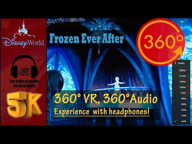 [5K 360°, 360° Audio] Frozen Ever After Front Row On-Ride POV Best Version - Epcot, Disney World