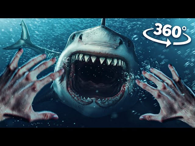 360 SHARK IS CHASING YOU - Survive and Escape Sea Monster VR 360 Video 4k ultra hd