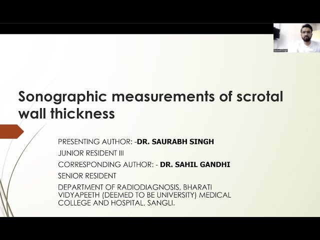 DR SAURABH SINGH | Sonographic Measurements of Scrotal Wall Thickness || #sonobuzz2023 | Papers