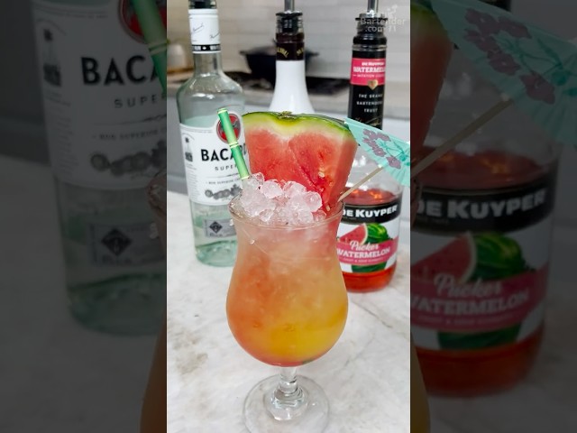 Watermelon Coconut Sunset #cocktail #watermelon