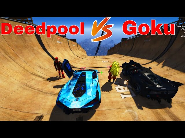 GOKU VS DEEDPOOL ( CAR RACING )