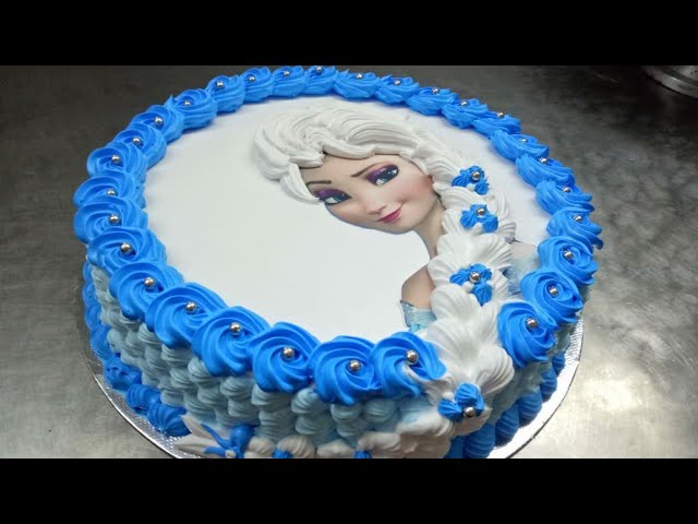 Frozen elsa photo cake easiest ever