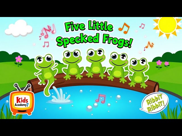 🐸 Five Little Speckled Frogs | Fun Kids Song by KidsAcademy7! 🎶✨