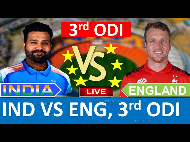 🔴Live: India vs England 3rd ODI | |IND vs ENG 2025 | #indvseng #cricketlive