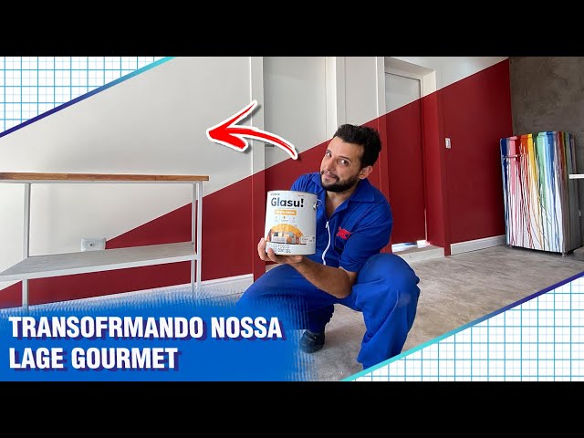 REFORMA da LAJ E GOURMET - Como fazer pintura de MEIA PAREDE com PERFEIÇÃO