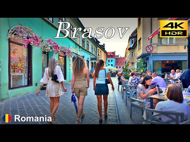 Brasov Walking Tour / Evening walk through the historical center of Brasov / Romania🇷🇴 / 4K HDR