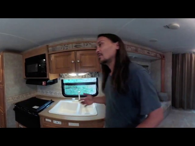 360 Tour of 28 ft Bunkhouse Travel Trailer (Before renovation)