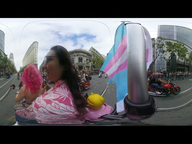 360 San Francisco Pride 2019: Sparkling Pink Pandas ride with Dykes on Bikes