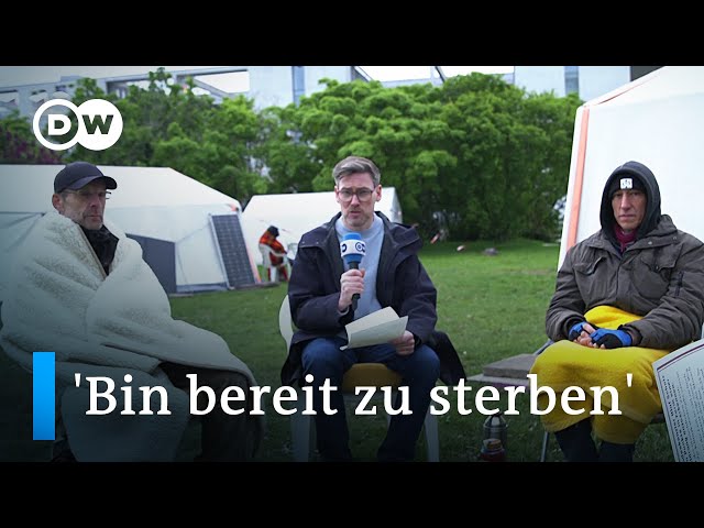 Klimaaktivisten erklären ihren Hungerstreik vor dem Kanzleramt | DW Nachrichten