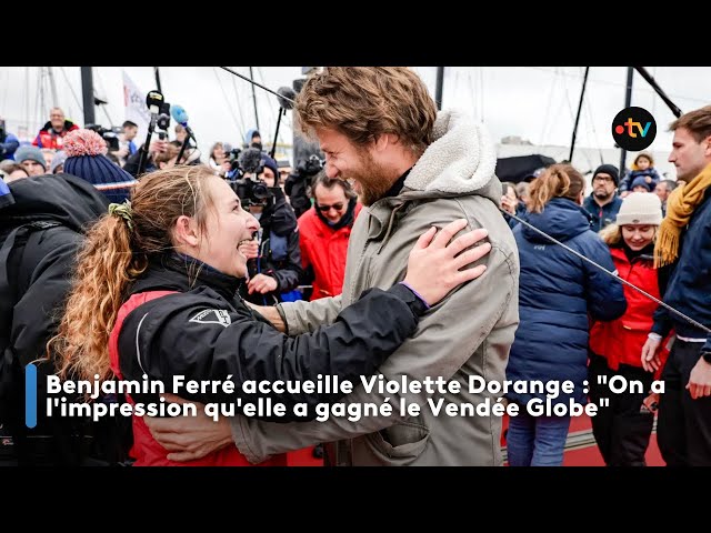 Benjamin Ferré accueille Violette Dorange : "On a l'impression qu'elle a gagné le Vendée Globe"