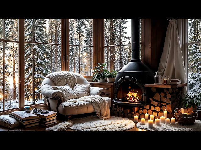 🔥 Relaxing fireplace with a winter atmosphere - Firewood sounds, sounding of ASMR fire