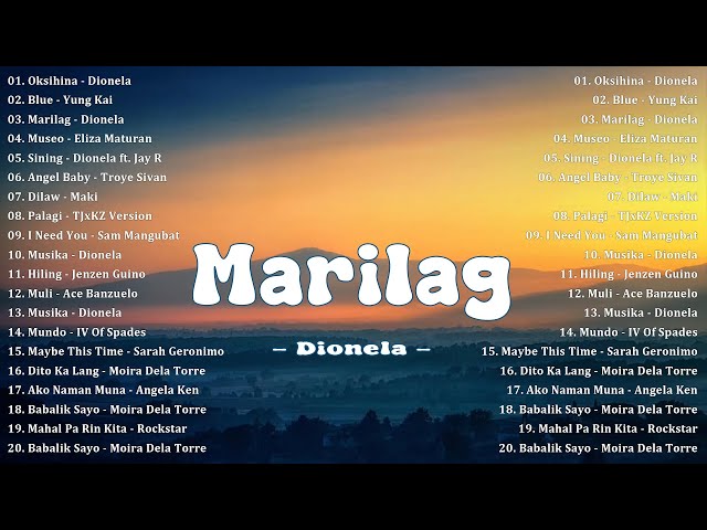 OPM Tagalog Top Songs 2025 Playlist 🌺 Best OPM Tagalog Love Songs 🌺 Marilag - Dionela, Blue🌺