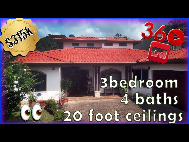 360 VIDEO $315k USD  3BR house for sale Costa Rica Tilaran, Lake Arenal  Retire, expat living, abroa