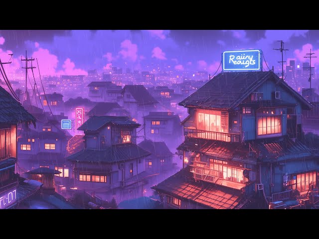 1980s & 90s Lofi Hip Hop Beats ☀️ Retro Vintage Vibes & Tokyo Town Ambience 🌆 Lofi Rain Playlist