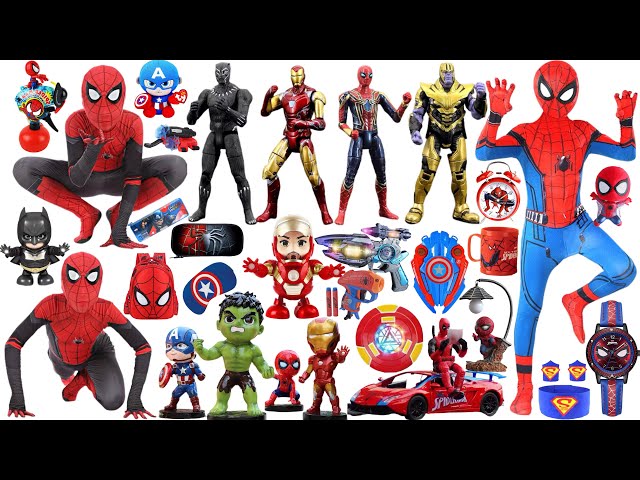 Experience dancing robot Spider Man Superman, Marvel figurine series, pistol holding game