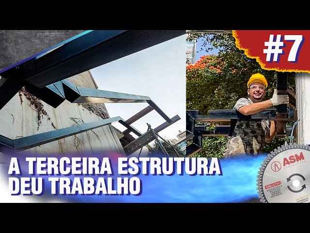 FINALIZAMOS A TERCEIRA E ÚLTIMA ESTRUTURA DA ESCADA DE AÇO DA CASA DE ISOPOR - DIÁRIO DE OBRA #7