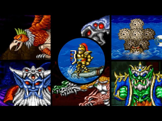 Super Ghouls'n Ghosts (SNES, 1991) - All Bosses (original format TV, HD60ᶠᵖˢ)