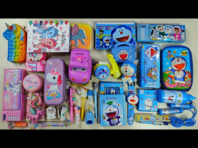 Latest Doraemon Stationery And Unicorn Stationery Collection 😍 doraemon toy, unicorn toy, pencil box