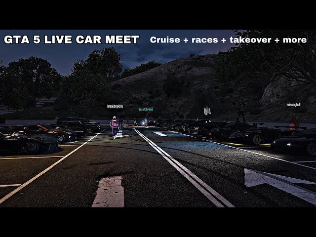 GTA 5 CAR MEET LIVE PS5 ,TAKEOVERS / DRAG RACES & slideshows & moree ANYONE CAN JOIN