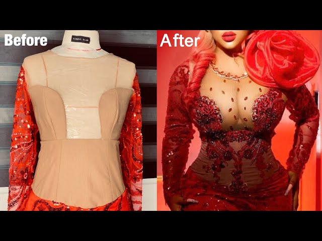 How to cut and sew an Inbuilt corset tutorial/ corset tutorial with skin tone net