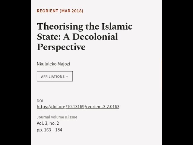 Theorising the Islamic State: A Decolonial Perspective | RTCL.TV