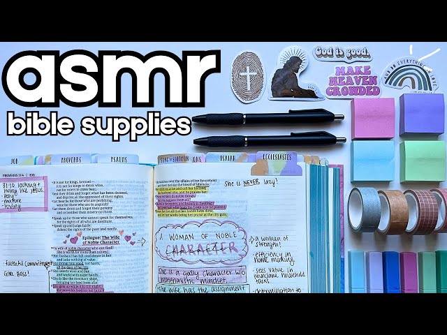 ASMR my bible study supplies! *no talking*