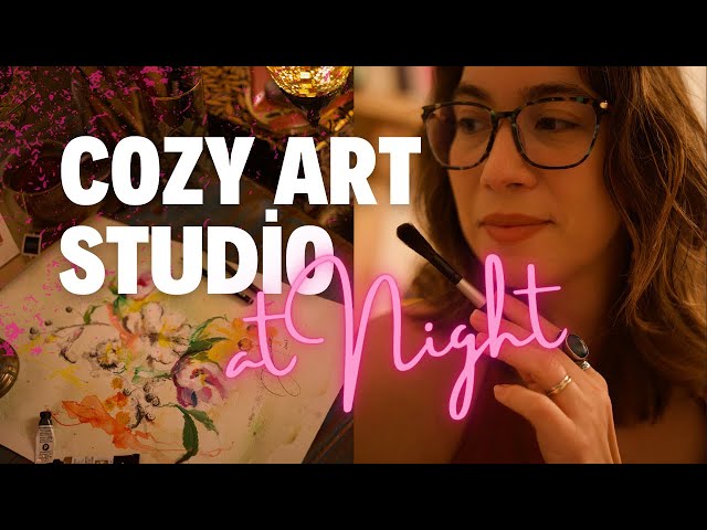 Relax after 9 to 5 job & make art 🎨| cozy art studio at night to calm your soul ✨