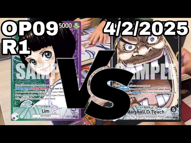 [OP09] POV Black Teach vs Green Purple Lim R1 | One Piece TCG Gameplay