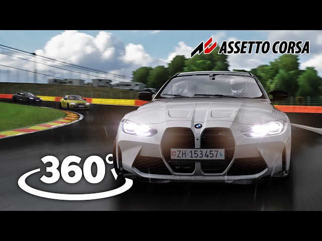 360° Interior car view BMW M4 Competition VR Experience #assettocorsa #360video #acmods