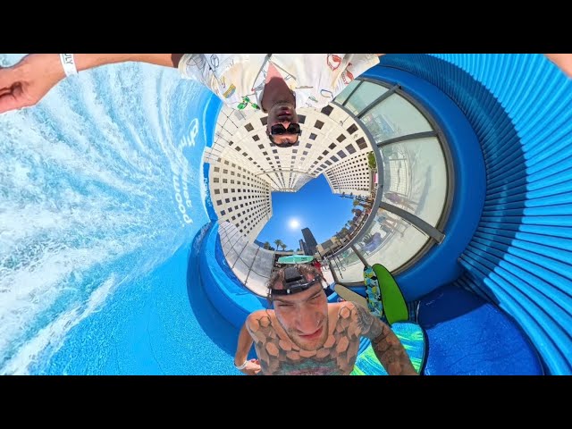 Scott Callens VR insta360 x4 8k 360 video at Planet Hollywood Las Vegas Resort Pool FlowRider Surf