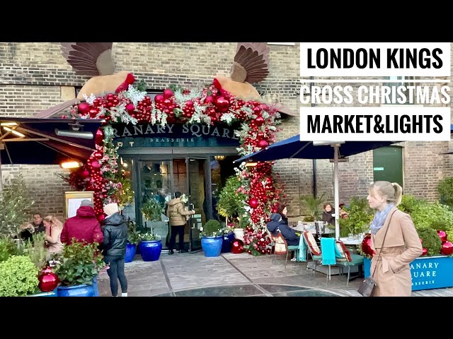 London Winter Walk 2021 | Kings Cross Christmas Market & Lights | Christmas 2021 - 4K HDR