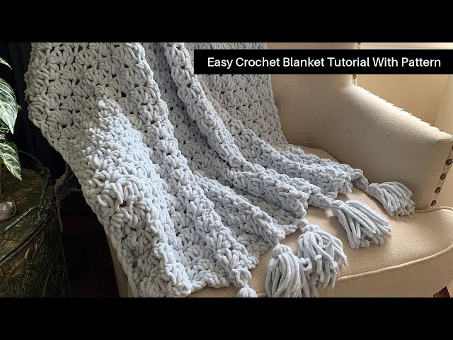 Easiest crochet blanket!  A fast and beautiful crochet blanket pattern.  Crochet for beginners!