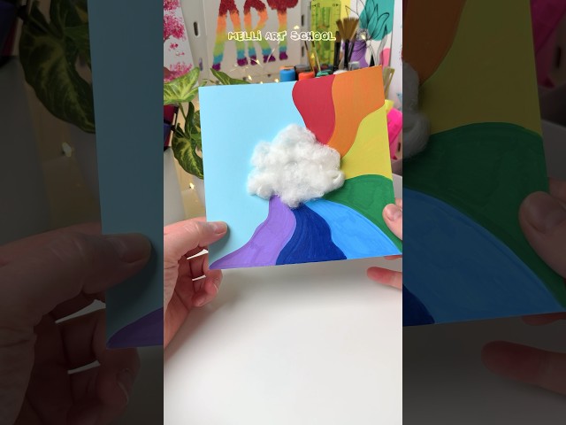 New Idea for Rainbow Cloud Art 🌈 #shorts