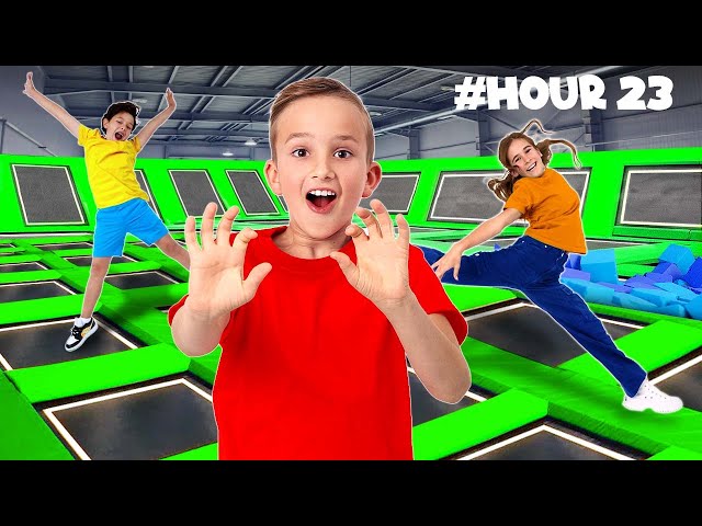 Vlad's Birthday in Extreme TRAMPOLINE PARK | 24 HOUR CHALLENGE