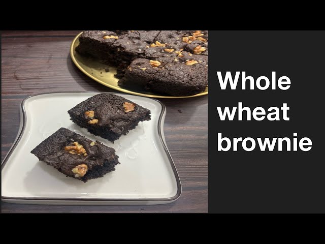 Fudgy Whole Wheat Brownie | Healthy Brownie Recipe | No Refined Sugar