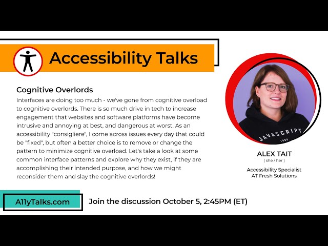 Cognitive Overlords - Alex Tait (A11yTalks - October 2022)