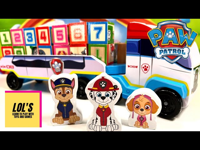 Paw Patrol Pups Play with Patroller Blocks! Solve Puzzle Vehicles! Learn Colors and Numbers 1-9!