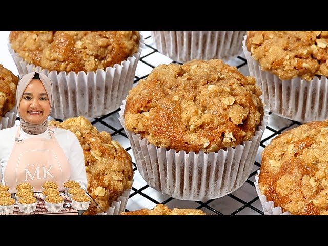 It's time to upgrade boring OATMEAL MUFFINS! Moist oatmeal muffins with streusel topping