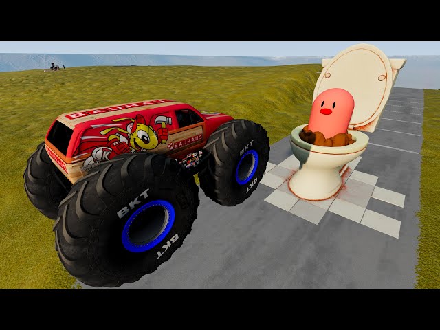 Downhill Racing Vs Big Cars & Monster Trucks BeamNG Random