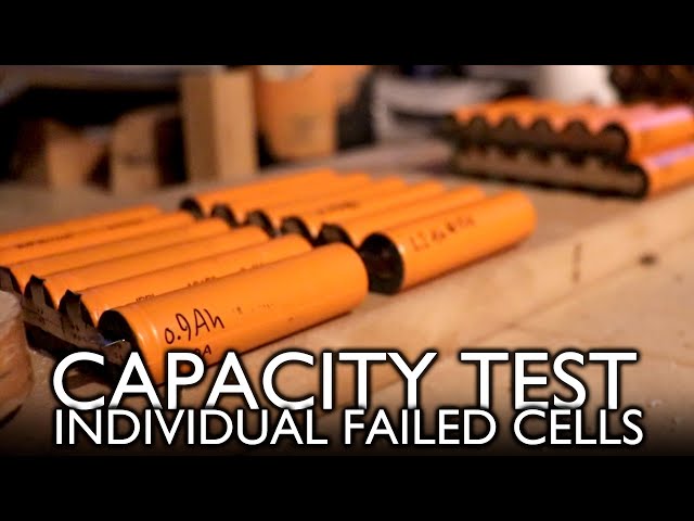 Capacity test of every individual cell block in a bad ebike battery