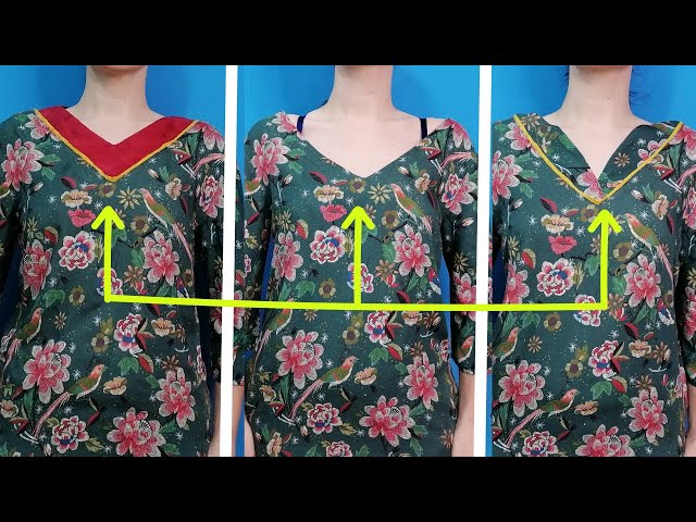 2 Amazing Tricks , How to Downsize a Wide Neckline easily ! Magic Tricks