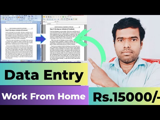 Data Entry Work From Home Freelancing Job Fresher Eligible Salary Rs.15000* pm