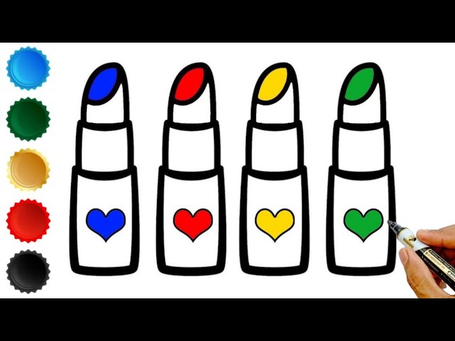 Lipstick Drawing, Painting and Coloring for Kids & Toddlers | Let's Draw Together