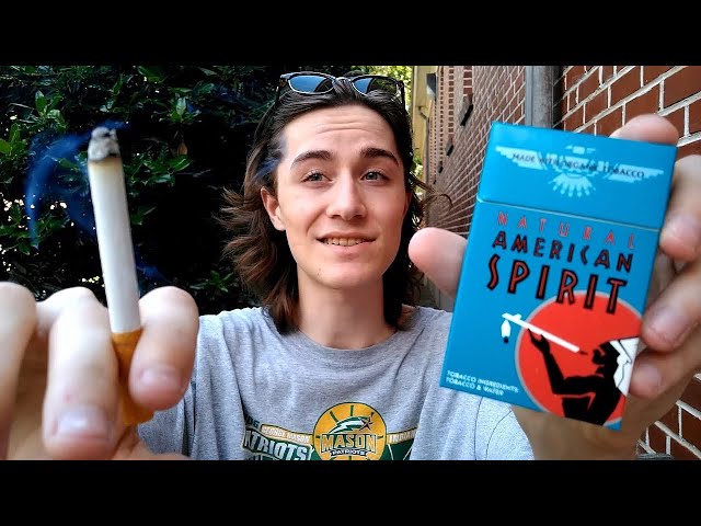 Smoking an American Spirit Turquoise Cigarette - Review